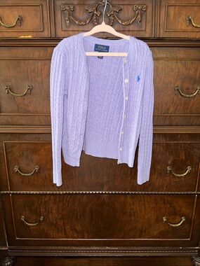 Polo by Ralph Lauren Lilac Cable Knit Sweater
